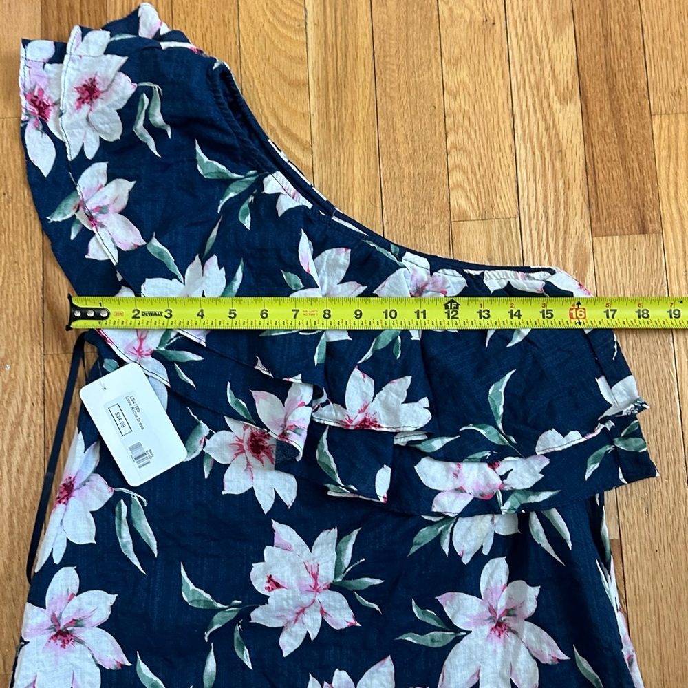 Love Riche Navy One-Shoulder Floral Ruffle Top - Picture 5 of 5